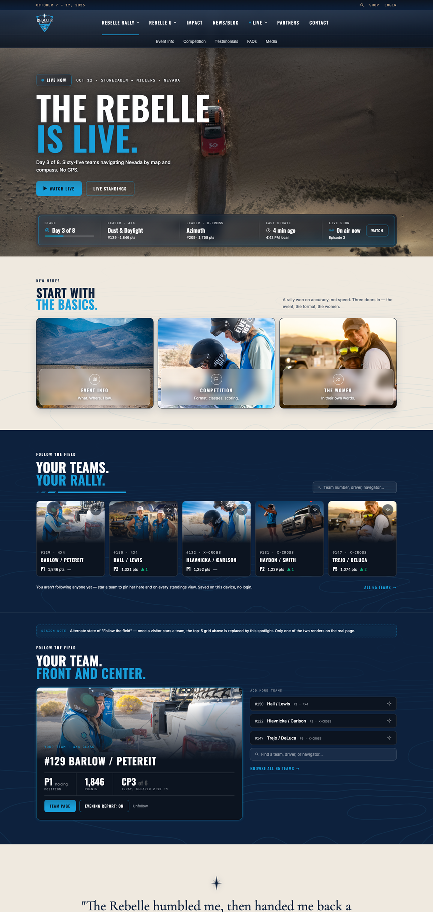 Story-led homepage concept